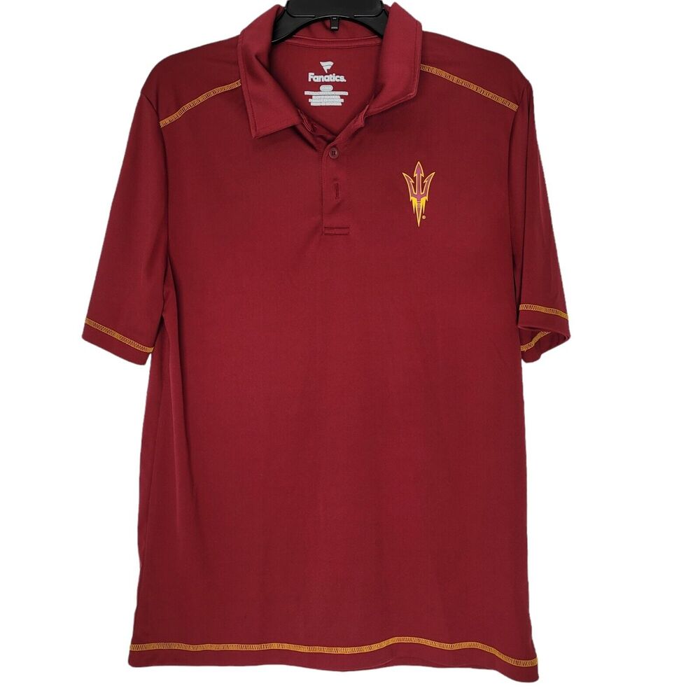 Arizona State Sun Devils Polo Shirt Mens M Red Short Sleeve Fanatics Performance